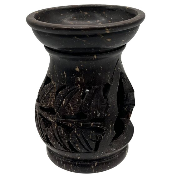 Yankee Candle Carved Soapstone 5" Oil Warmer Tea light Wax tart melts Rustic Art - Picture 9 of 14